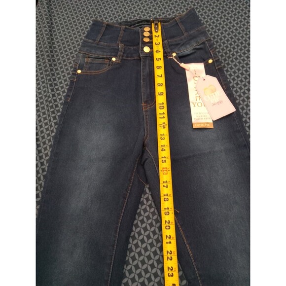 WAIST 25 INCHES SIZE 5 FLARE JEANS STRETCH PUSH UP DENIM BLUE  5-3 CTP1205  SZ5 - Picture 3 of 11